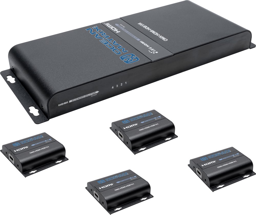 1x4 HDMI Extender Splitter Set by Ocean Matrix